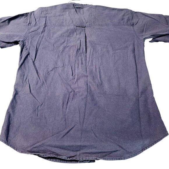 Chaps Ralph Lauren Button Up Mens Shirt Blue Size Medium Cotton Blend Pockets - Picture 2 of 12